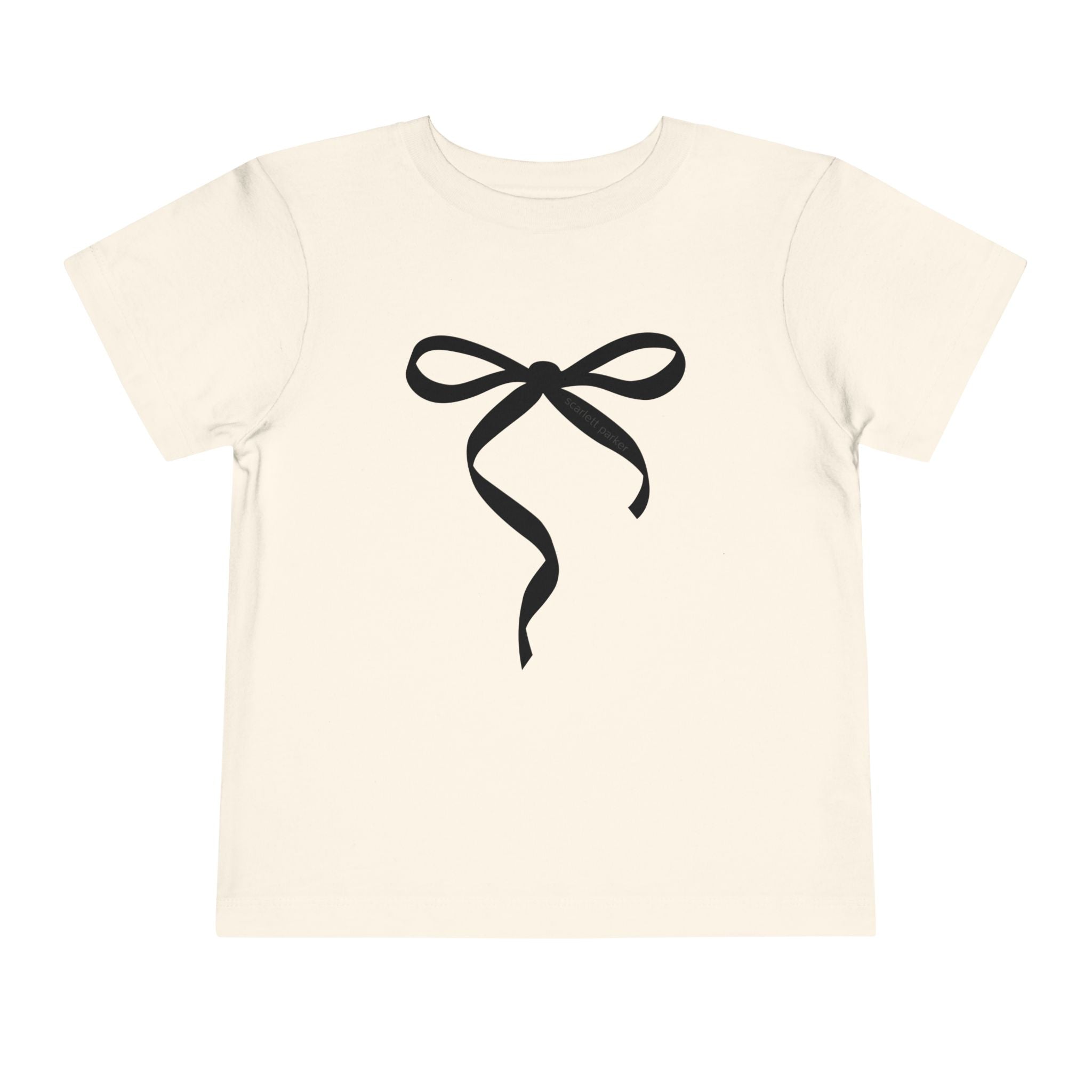 Toddler Short Sleeve Tee - Scarlett Parker Mini Streetwear Essential - Black Bow Print