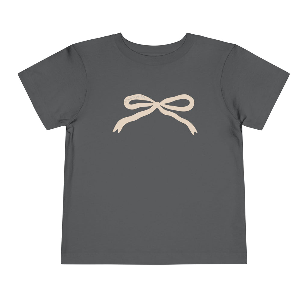 Toddler Short Sleeve Tee - Scarlett Parker Mini Streetwear Essential - Cream Bow Print