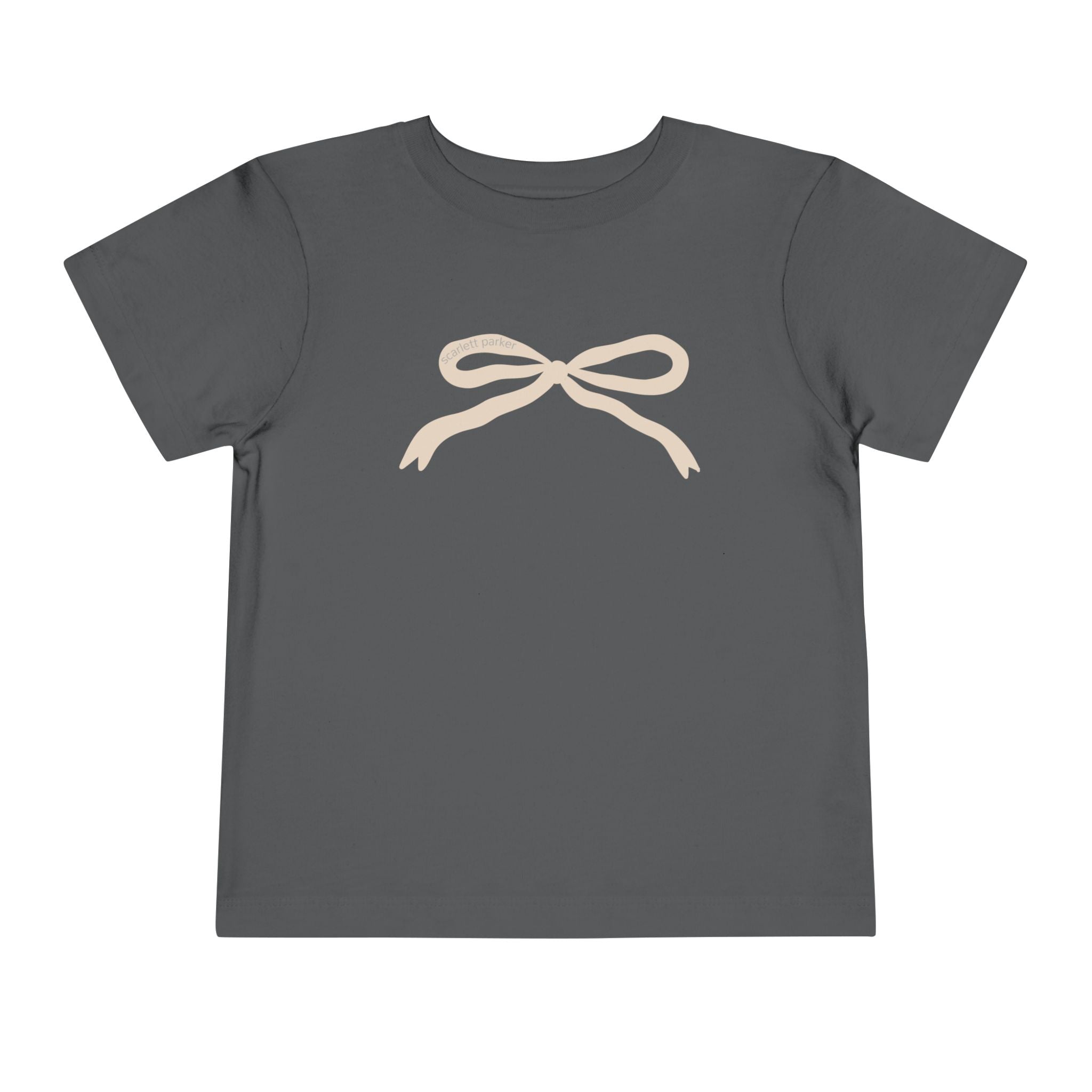 Toddler Short Sleeve Tee - Scarlett Parker Mini Streetwear Essential - Cream Bow Print