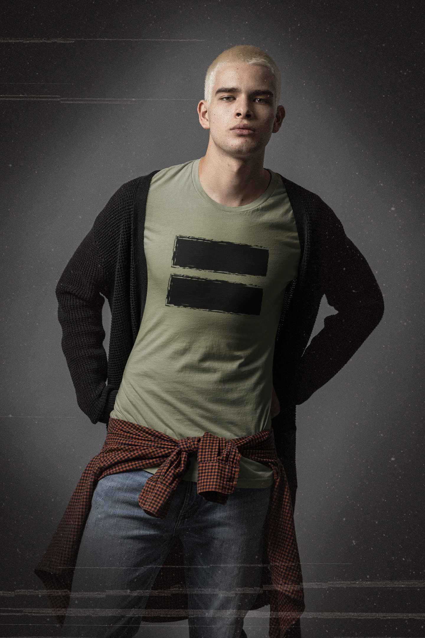 Contemporary Men’s Long Sleeve Graphic Tee – Neutral Streetwear Staple (XS–3XL)