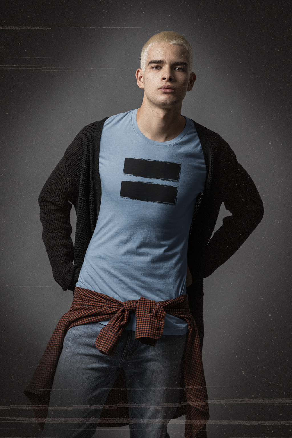 Contemporary Men’s Long Sleeve Graphic Tee – Neutral Streetwear Staple (XS–3XL)