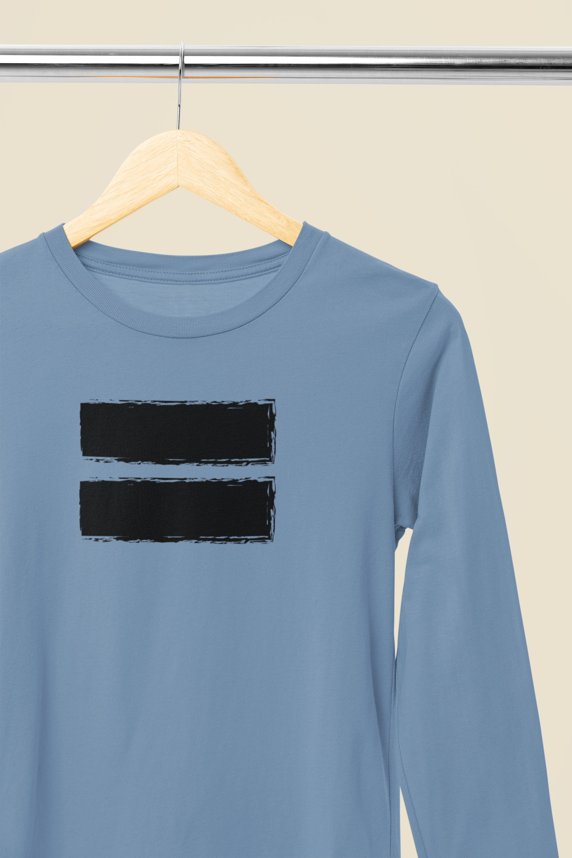 Contemporary Men’s Long Sleeve Graphic Tee – Neutral Streetwear Staple (XS–3XL)