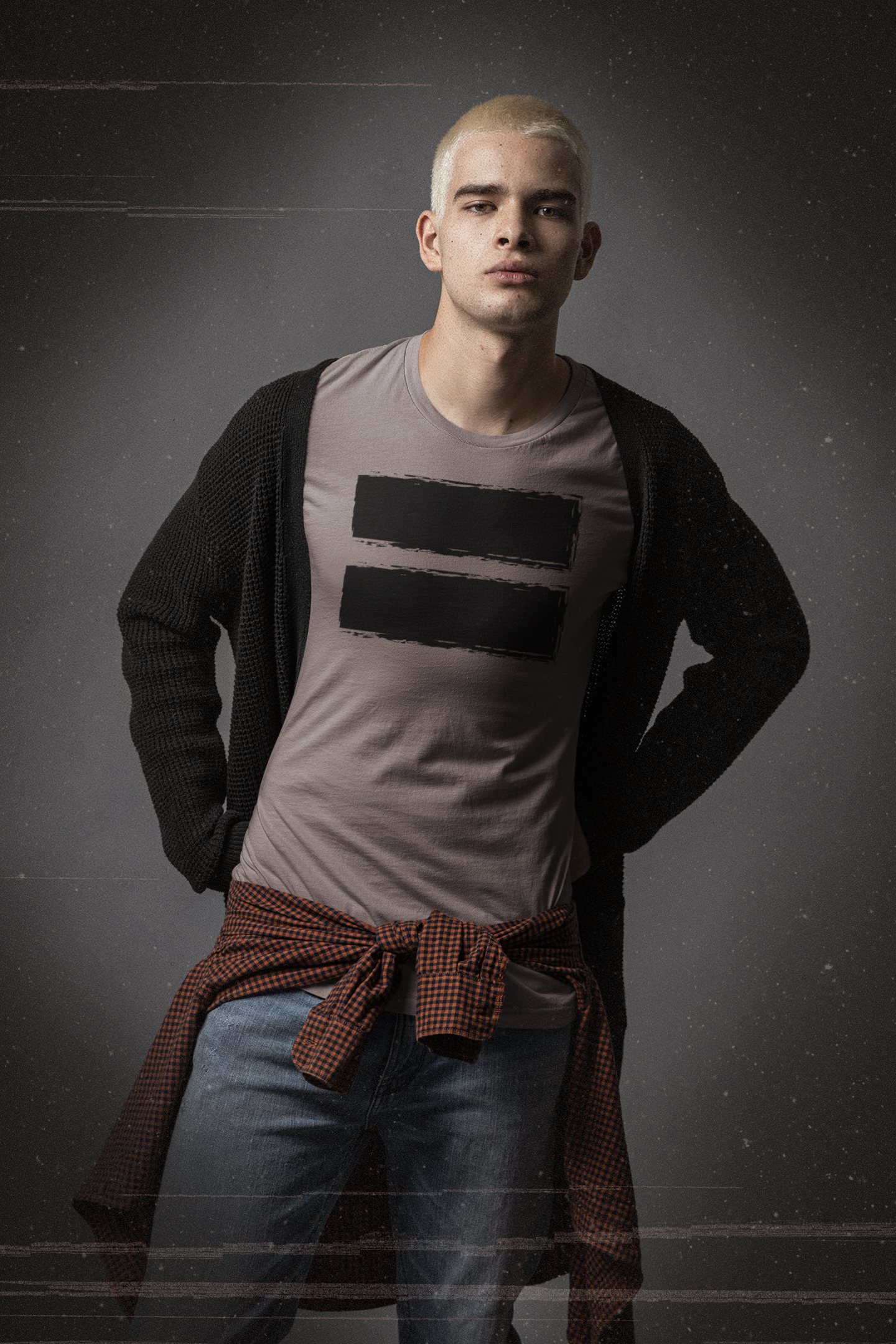 Contemporary Men’s Long Sleeve Graphic Tee – Neutral Streetwear Staple (XS–3XL)