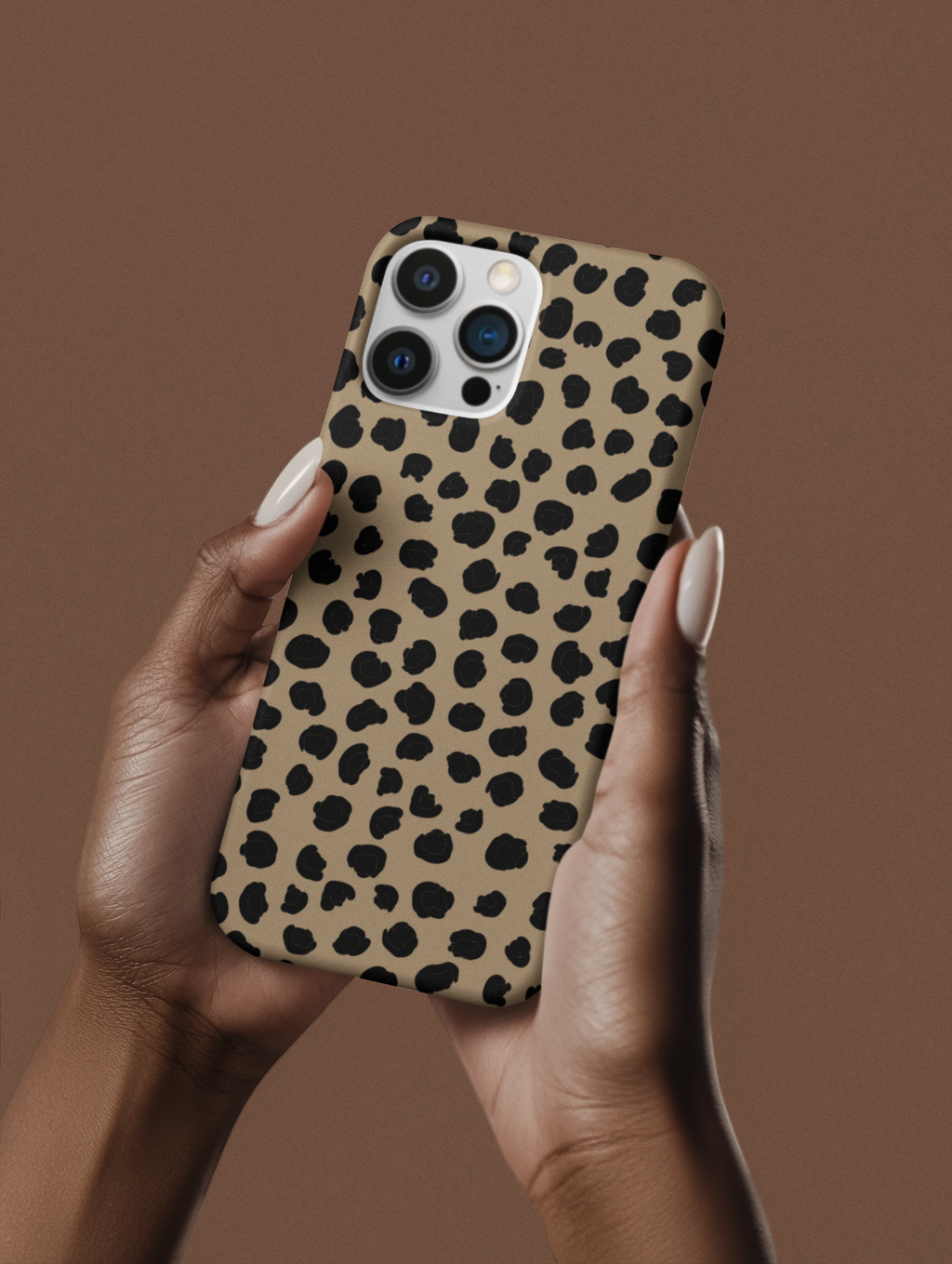 Tough Animal Print  Phone Case – Glossy Black & Tan Animal Print Pattern | Apple + Android