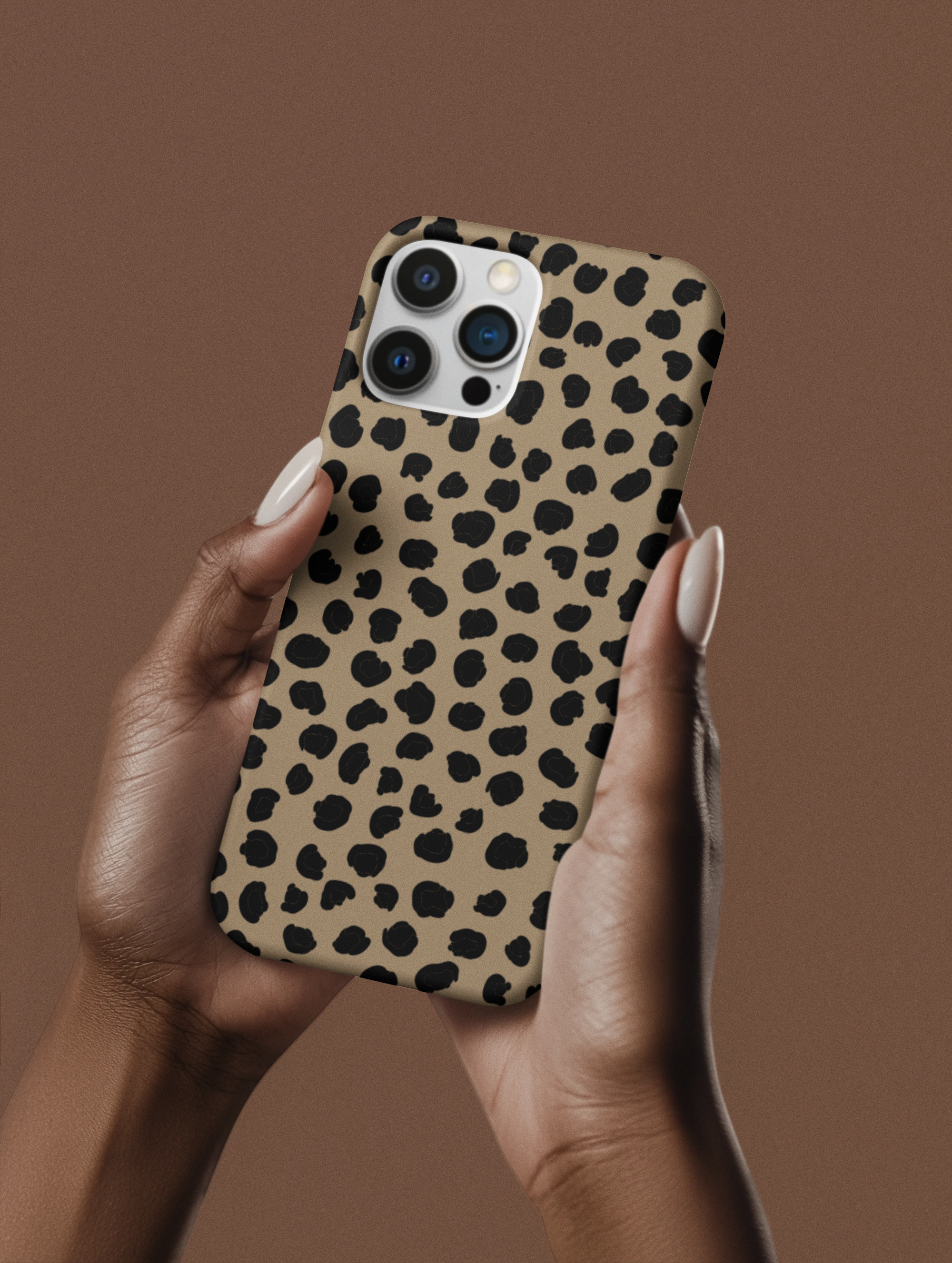 Tough Animal Print  Phone Case – Glossy Black & Tan Animal Print Pattern | Apple + Android