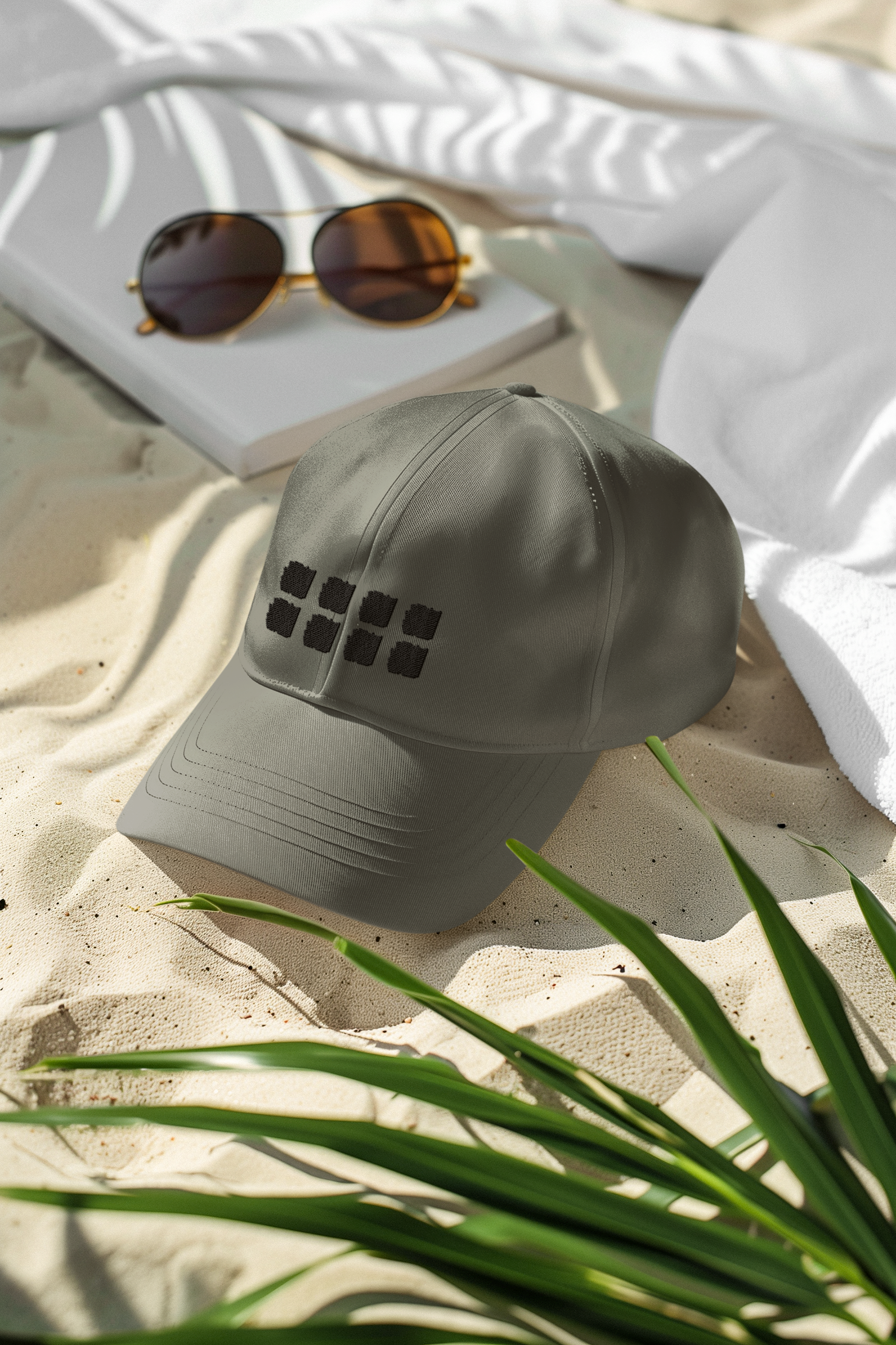 “GRID” Embroidered Baseball Cap - Structured Streetwear Essential (One Size)