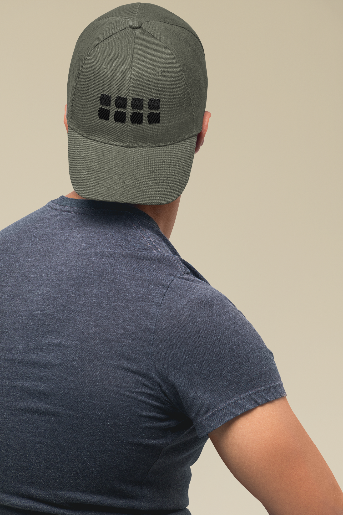 “GRID” Embroidered Baseball Cap - Structured Streetwear Essential (One Size)