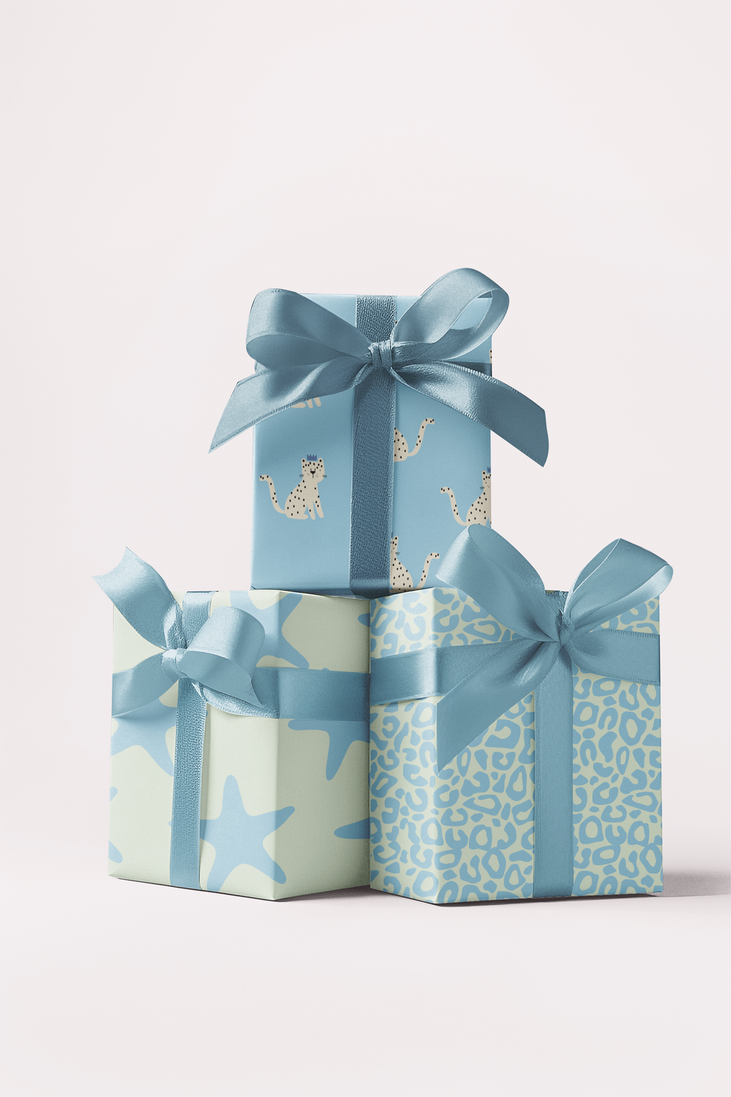Modern Kids Luxe Gift Wrap Set - Sage + Blue Contemporary Wrapping Paper | Scarlett Parker Co.