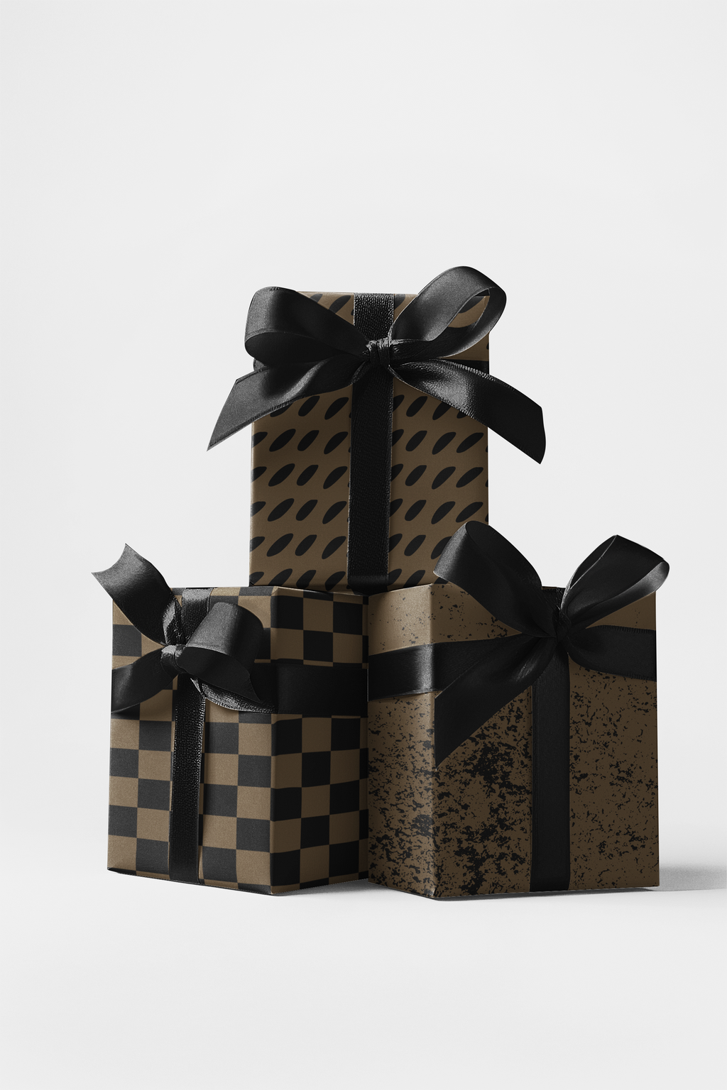 Modern Luxe Gift Wrap Set - Chocolate + Black Contemporary Wrapping Paper | Scarlett Parker Co.