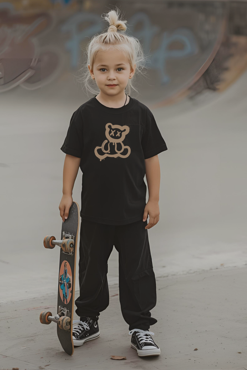 Scarlett Parker Toddler “Punk Teddy” Oversized Tee