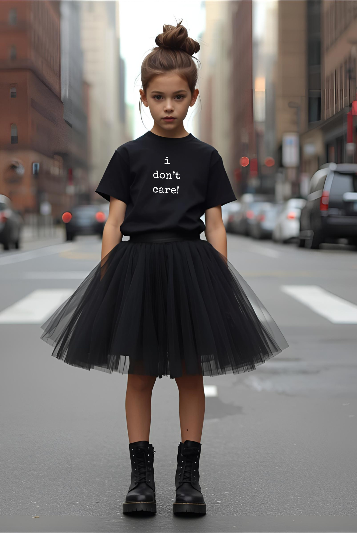 Kids Ultra Cotton Tee - 'I Don't Care!' Statement Tee for Effortless Style