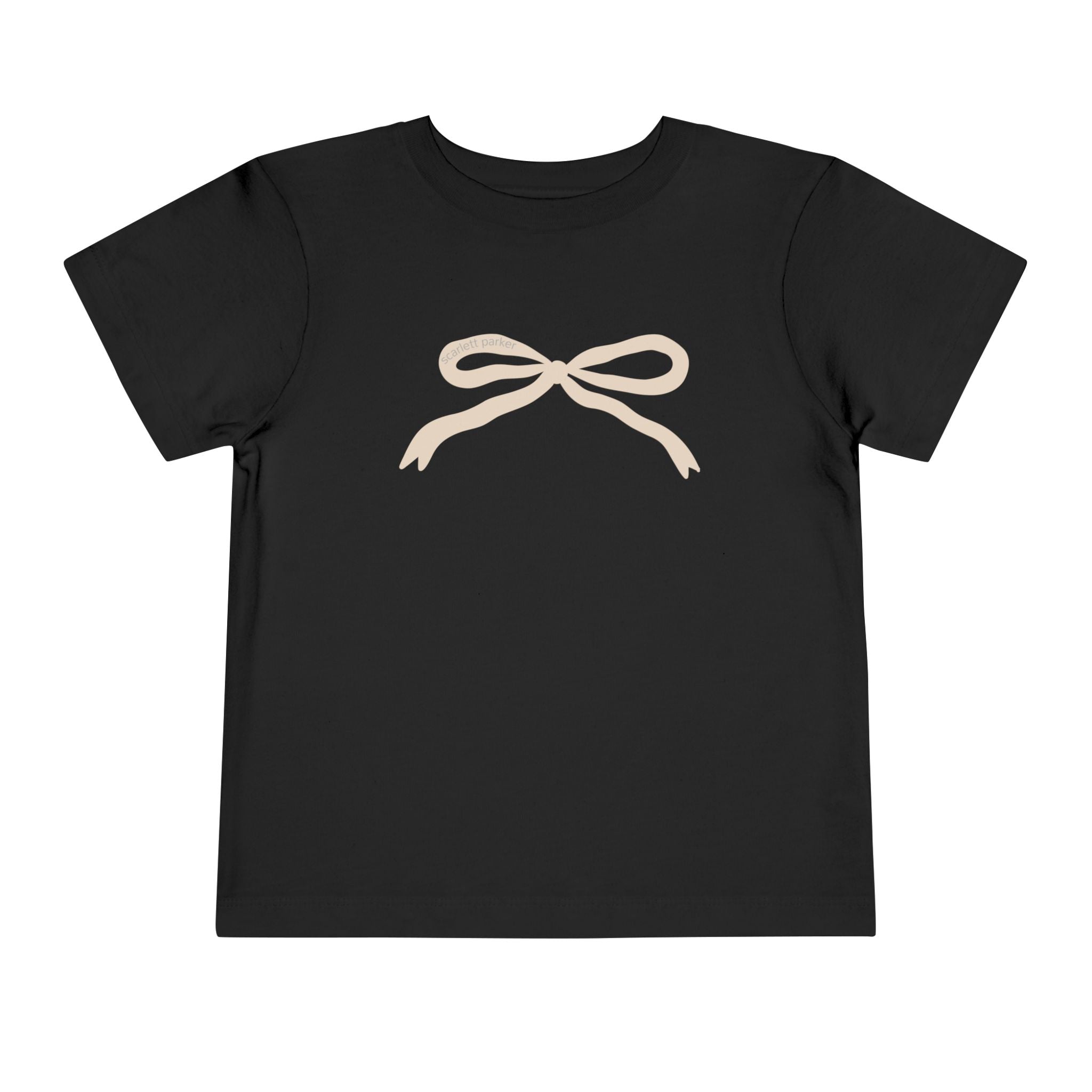 Toddler Short Sleeve Tee - Scarlett Parker Mini Streetwear Essential - Cream Bow Print