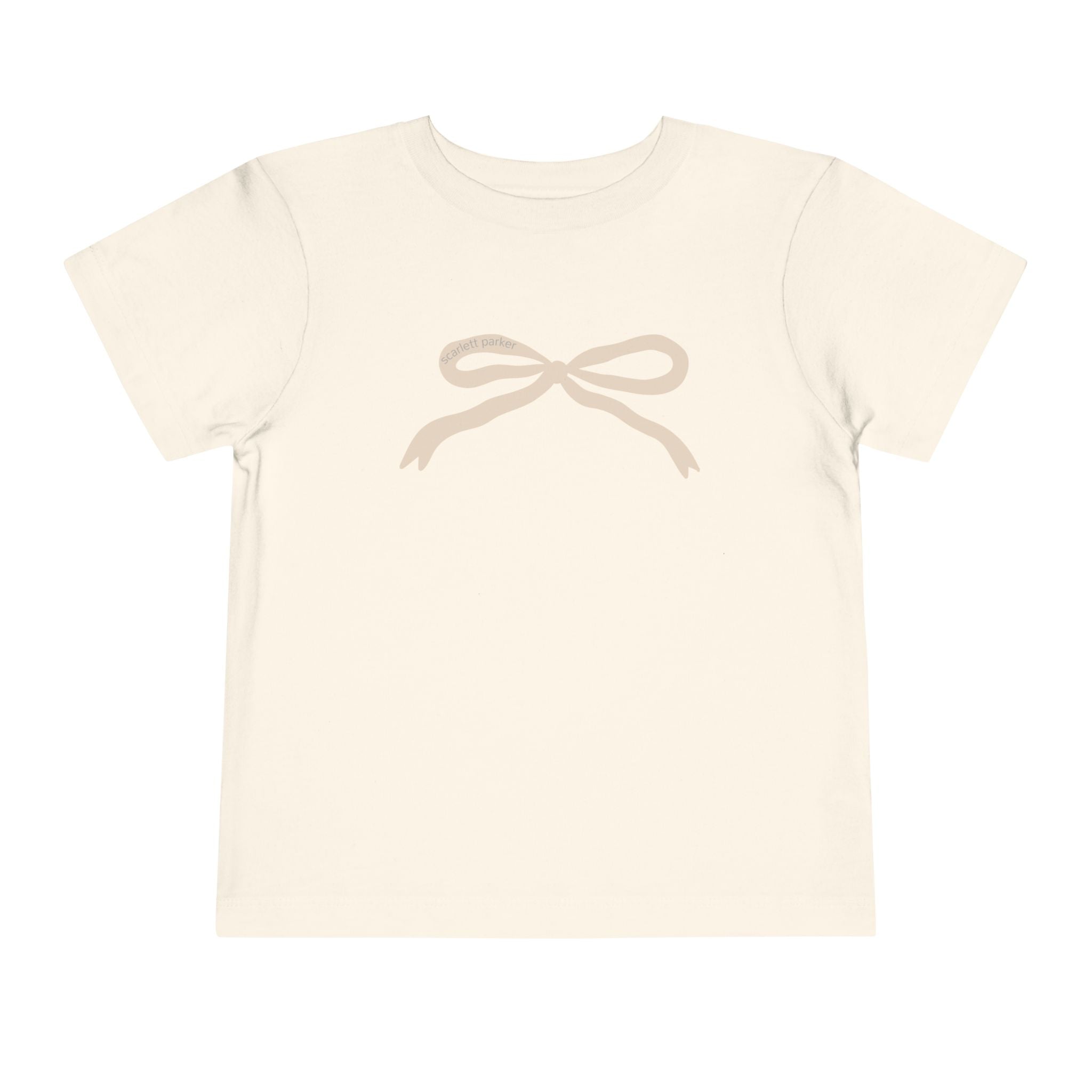 Toddler Short Sleeve Tee - Scarlett Parker Mini Streetwear Essential - Cream Bow Print
