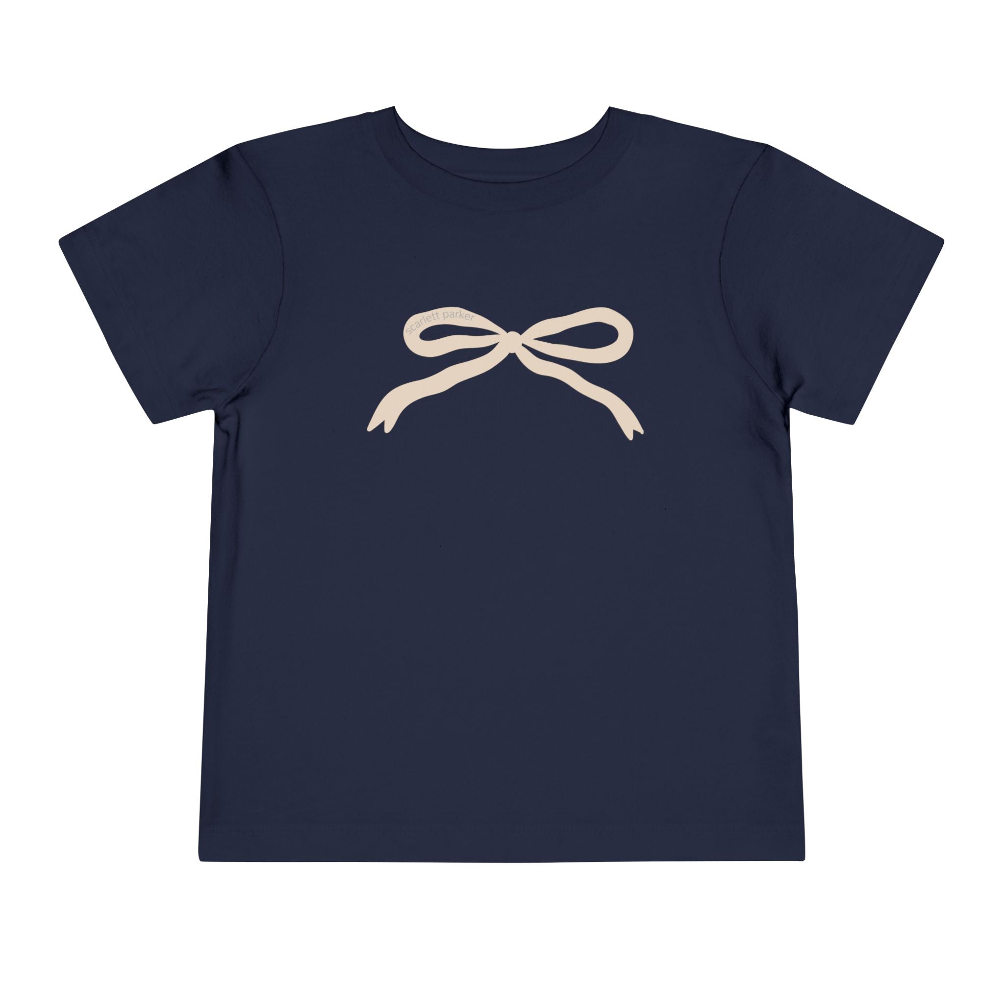 Toddler Short Sleeve Tee - Scarlett Parker Mini Streetwear Essential - Cream Bow Print